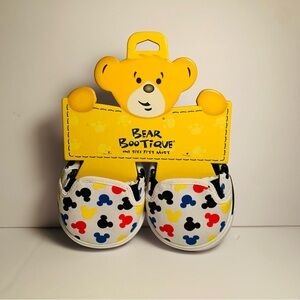 NWT Rare Bear Boutique Build A Bear Downtown Disney Mickey Mouse Slip On Shoes